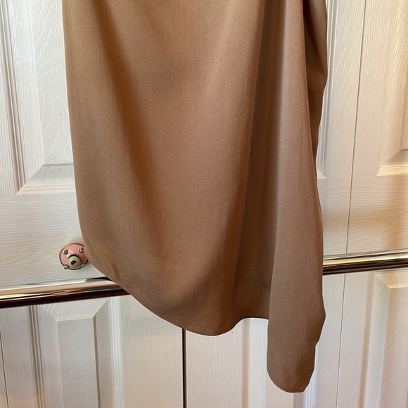 NWT Helmut Lang Asymmetrical Sleeve Silk Blouse in Camel sz S - Picture 5 of 15